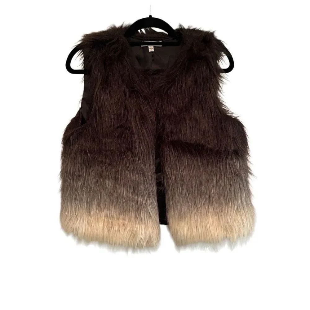 Fever faux fur vest in ombré - Size S